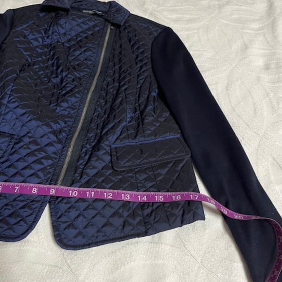 Jones New York Signature Petite Navy Blue Quilted Zip Up Jacket Small - Picture 7 of 14